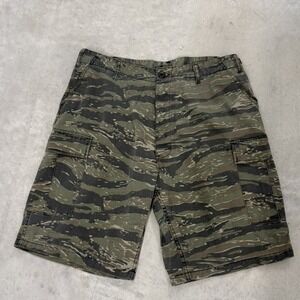 Mens Tiger Stripe Camouflage Cargo Shorts Military Tactical Large Regular 35-39
